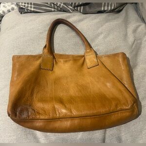 Dooney & Bourke Tan Leather Shoulder Bag with Rectangular Shape